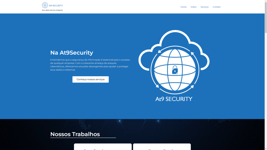 imgem da home page do site at9 secutiry
