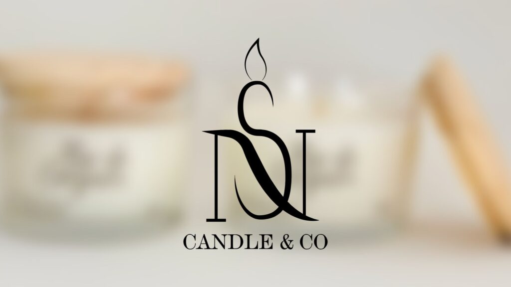 logomarca para velas aromaticas com o nome ns candle e co